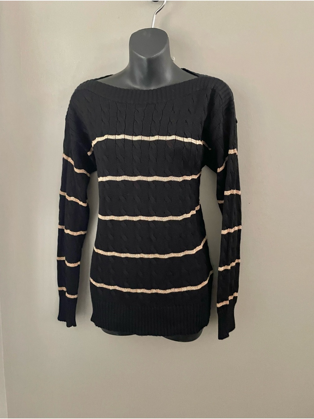Ralph Lauren Black Cable Knit Sweater